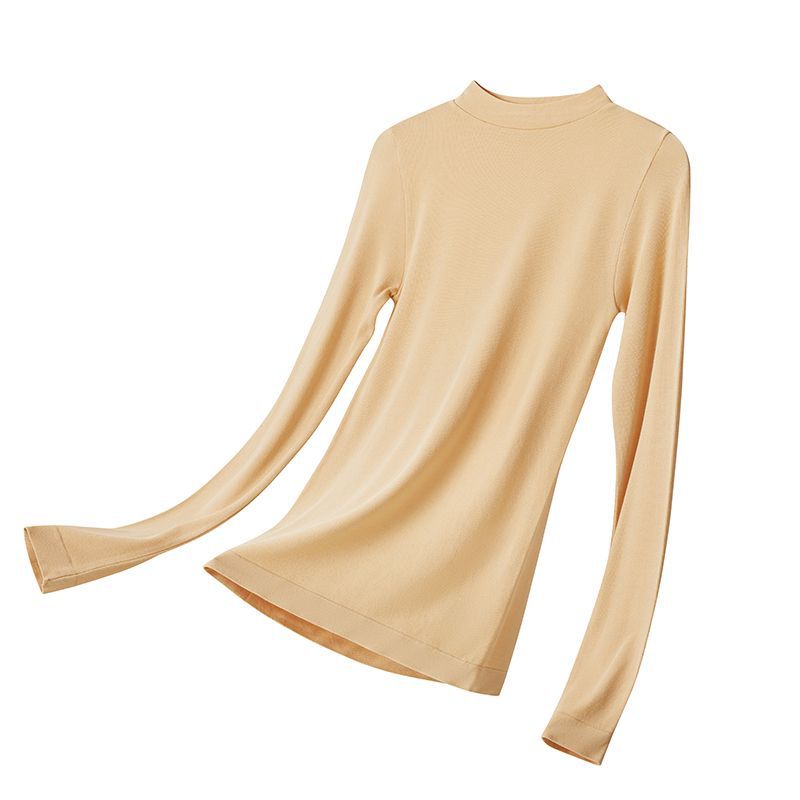 Picture of 2022 Autumn and Winter Sheep Wool Velvet Heating Fiber Thermal Underwear Women's Crewneck Small Collar Slim-fit Autumn Clothes