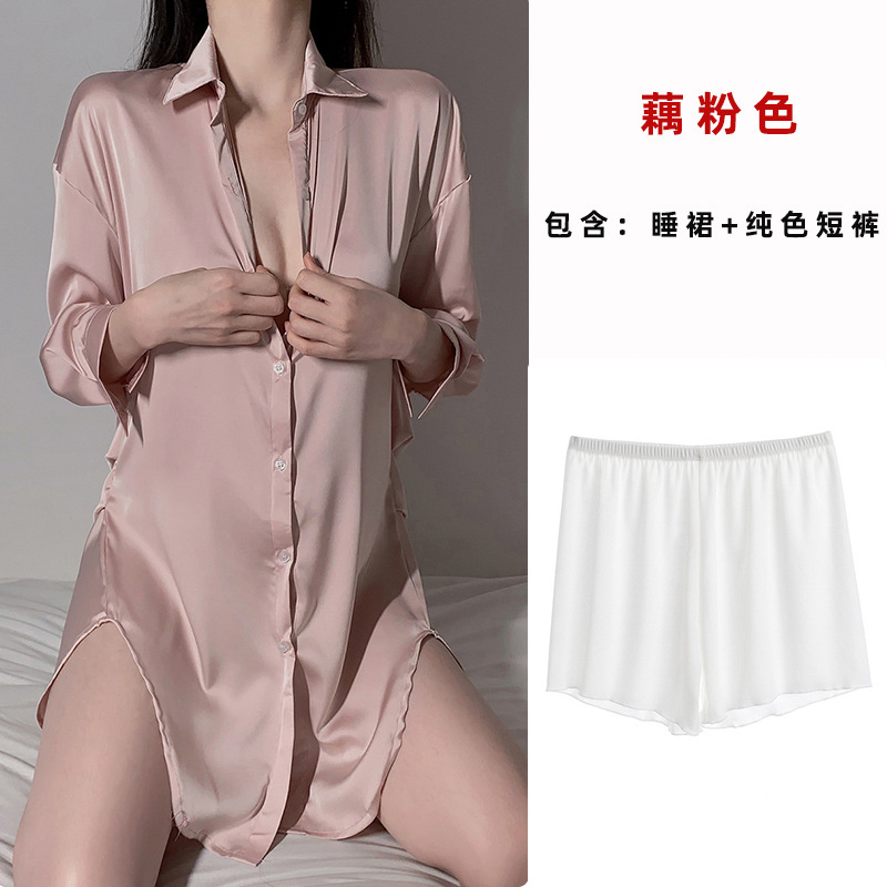 Picture of Ziqu boyfriend style shirt sexy plus size sexy pajamas pure desire women's thin nightdress home wear suit 6161