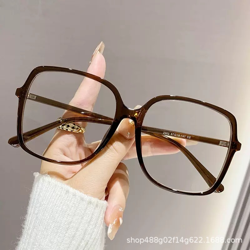Picture of Large-frame Widened Black-frame Glasses Women's Myopia Can be Equippated with Preference for Plain Face Artifact Large-frame Fat Face Eye Frame Men and Women's Slimming