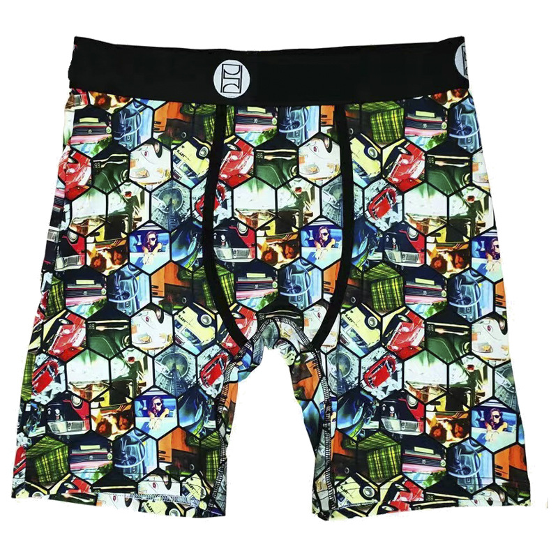 Picture of Men's Underwear Cartoon Print Men's Quick-Drying Boxer Briefs Sports Underwear Fitness Extended Underwear Men's Wholesale
