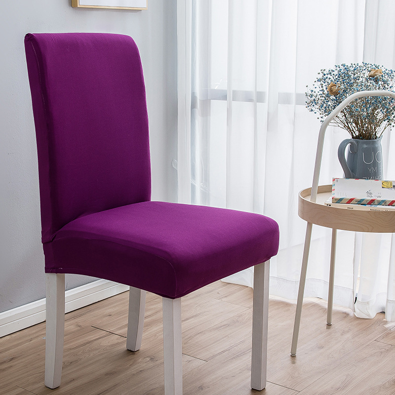 Picture of Cross-border plain milk silk elastic chair cover hotel restaurant half chair cover conference conjoined chair cover wholesale