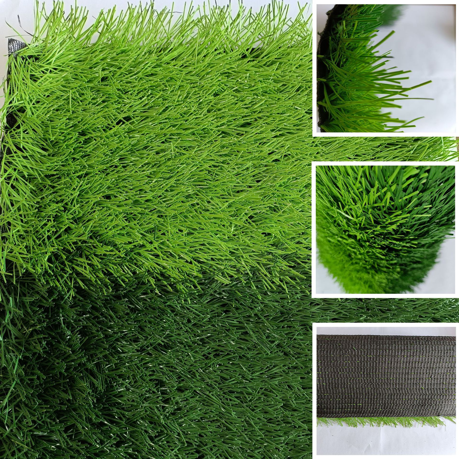 Picture of Soccer field artificial turf, sports field artificial turf, professional tennis court, green grass silk, dual-color with white stripe artificial turf