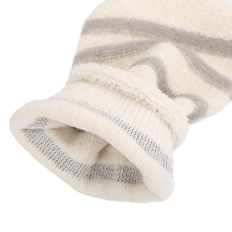 Simple Striped Linen Cotton Bath Gloves Rubbing Bath Towel Mud Rubbing Back Soft Skin-free Household Rubbing Gloves