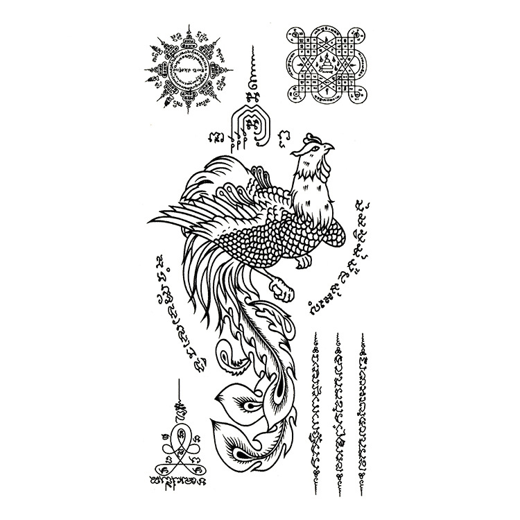 Picture of Spirited Totem Tattoo Sticker Buddha Tiger Divine Beast Thai Tattoo Tattoo