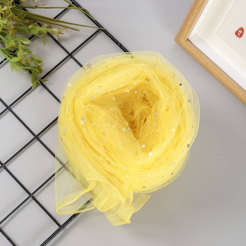 Picture of Can be used for cutting star and moon yarn sequins cloth net red yarn soft veil mesh gauze hand gift decorative gauze star yarn