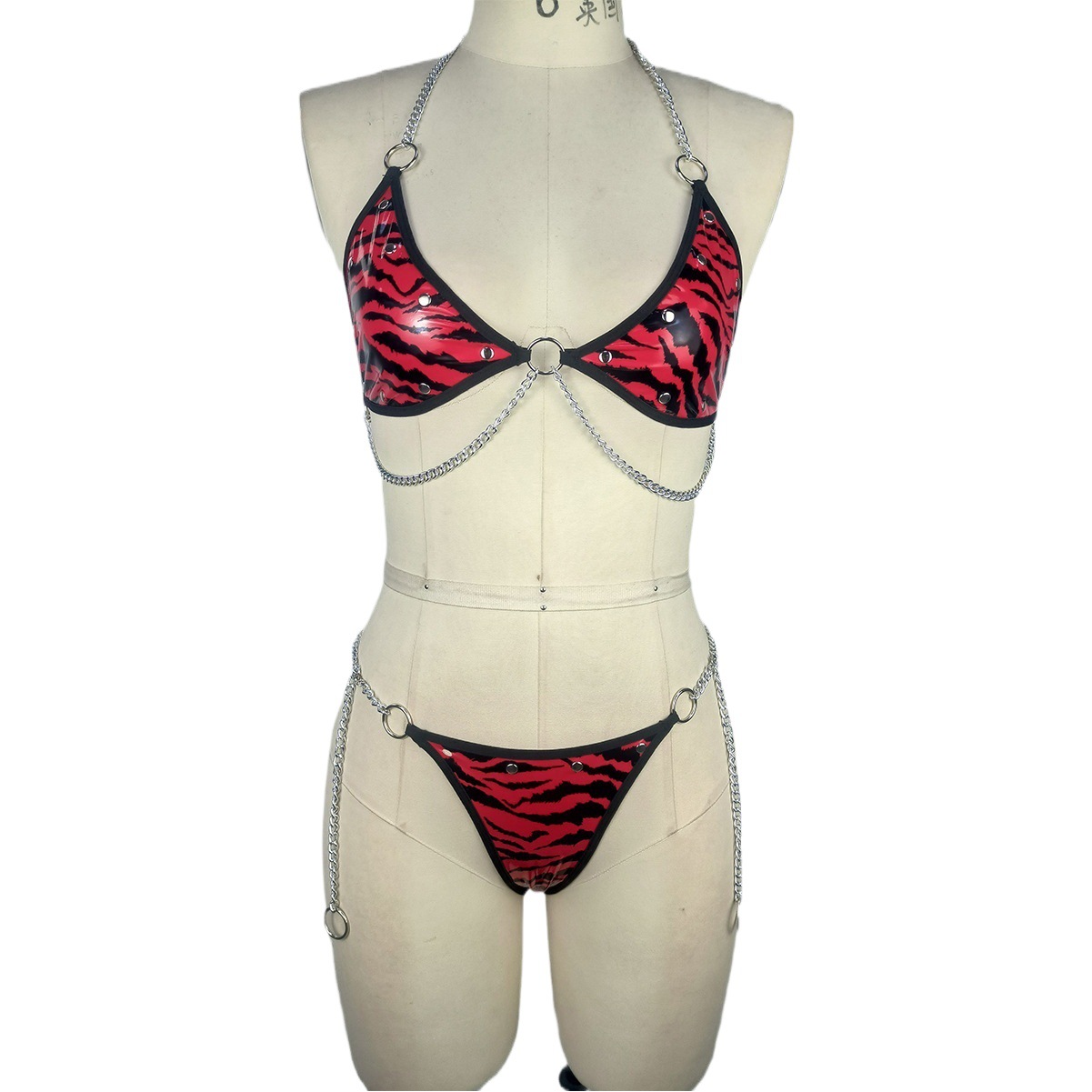 European and American Cross-border Sexy Lingerie Suit Seamless Temptation Leopard Print Bikini Thong Women's Low Waist Underwear