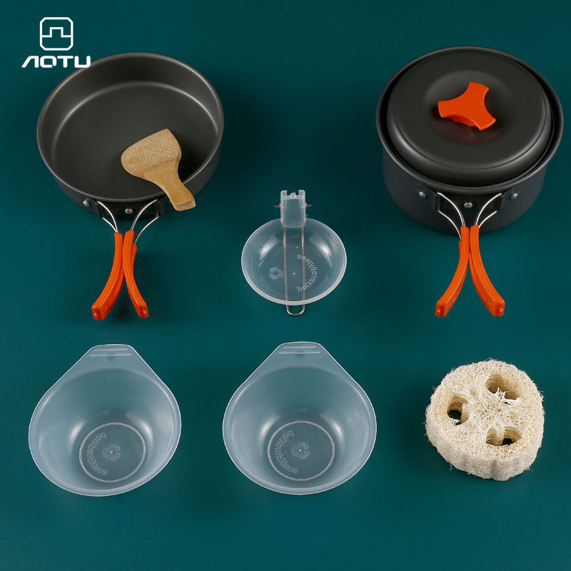 Picture of Amazon Explosions DS-200 Outdoor Portable Camping Set Pot for 1-2 People Picnic BBQ Pot Tableware