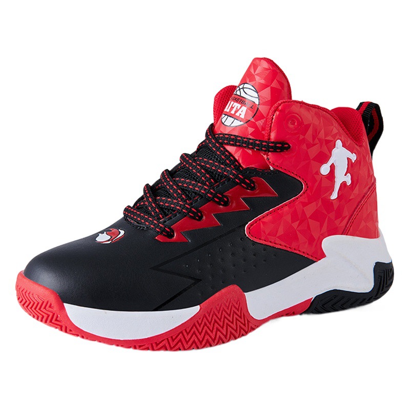 Children's basketball shoes 2023 autumn and winter high-top leather surface primary and secondary school boys sneaker youth sports training shoes