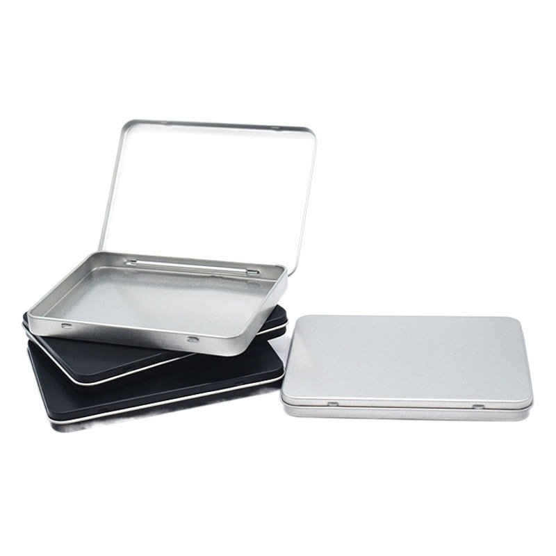 Flat Thin Flip Iron Box Bookmark Paper Privacy Necklace Small Jewelry Carry-on Card Photo Commemorative Coin Storage Box