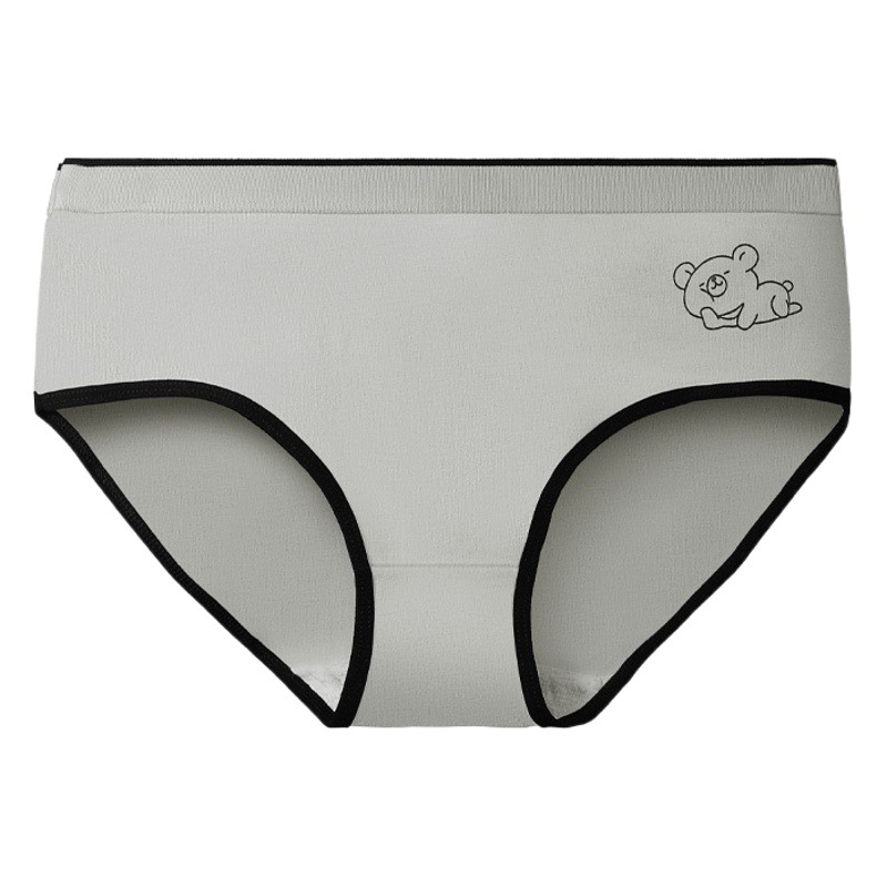 Underwear Women's Cotton Comfortable Breathable Summer Mid-Waist Traceless Underwear Girls' Cotton Antibacterial Women's Briefs