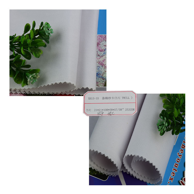 Spot T/C65 Polyester-Cotton Yarn Card 252g 190g White Coat Nurse Uniform Fabric White Shirt Fabric