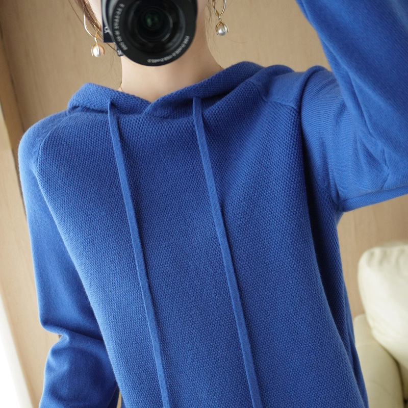 Picture of Hooded Sweater Women's Spring and Autumn 2025 New Hoodie Base Shirt Inner Knitted Shirt Casual plus size Hooded Sweater Women