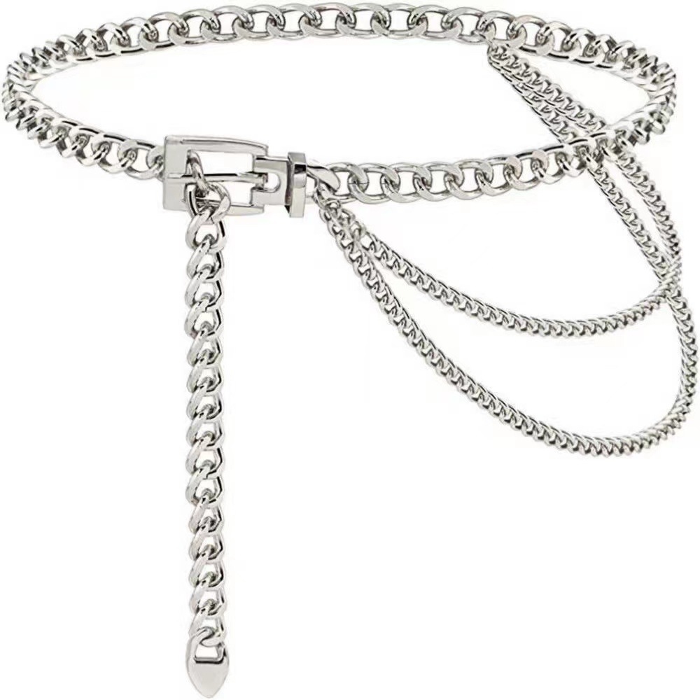 European and American Hip Hop Street Chain Metal Body Chain Women's Fashion Decorative Waist Chain Jeans Dress All-match Waist Chain