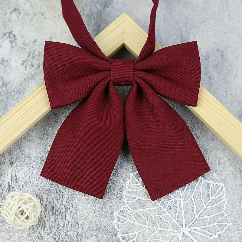 Picture of JK Uniform College Style Solid Color Female Student Bow Tie School Uniform Japanese Style Seikan Suit Bow Red Roots