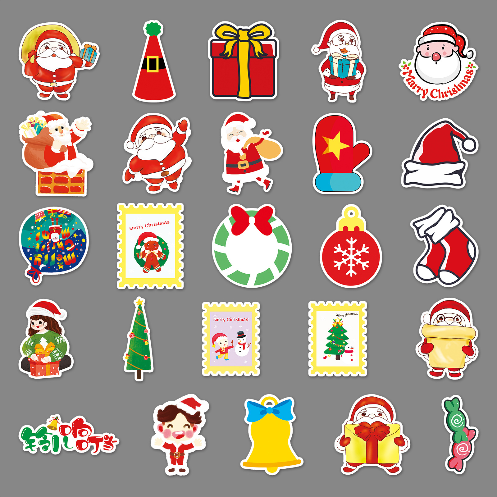 Picture of 100 Christmas Graffiti Cross-border Personality Holiday Creative Goo Card DIY Water Cup Skateboard Luggage Sticker Waterproof