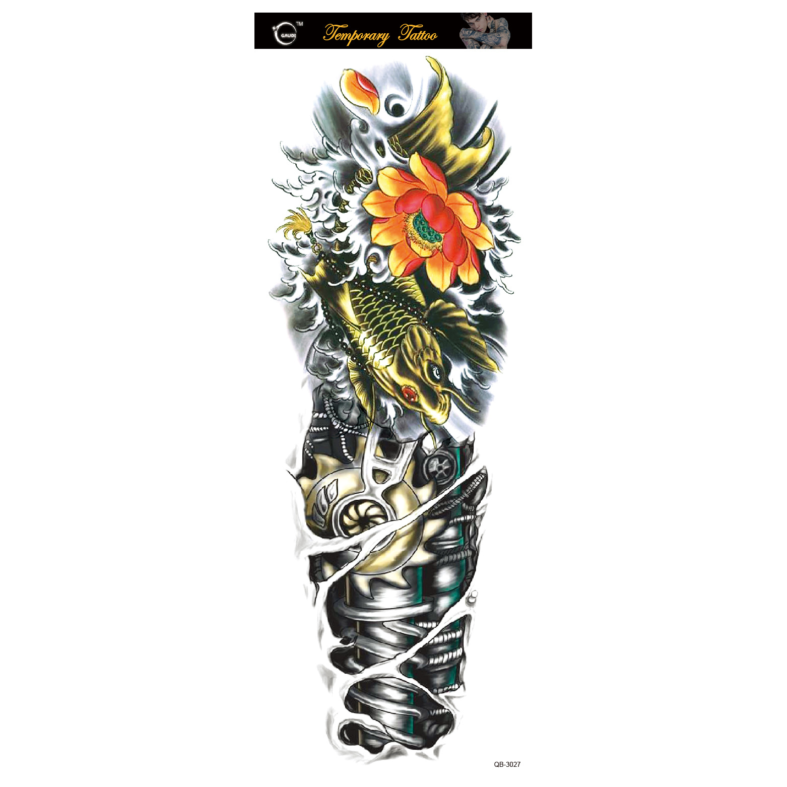 Picture of Large Flower Arm Tattoo Sticker Full Arm Waterproof Tattoo Temporary 400 Optional Full Arm Tattoo Sticker