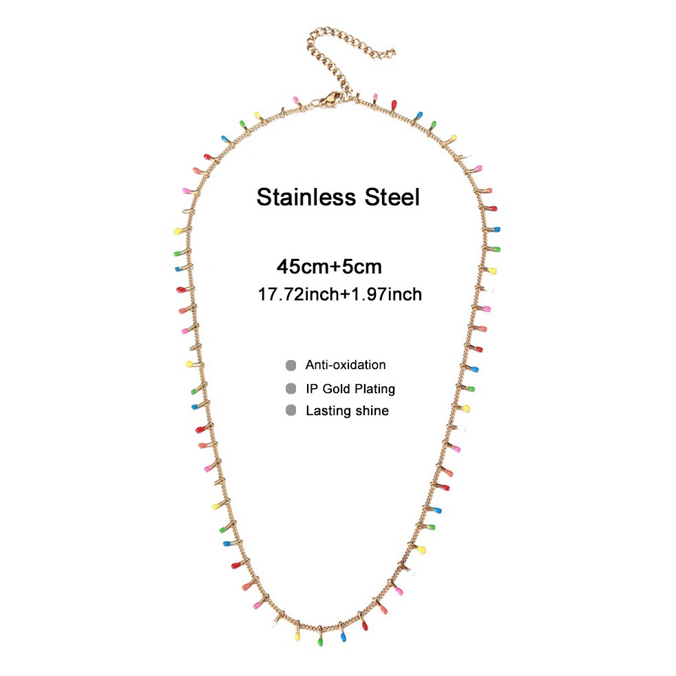 European and American exquisite personality temperament trend stainless steel tassel chain clavicle bohemian fashion necklace