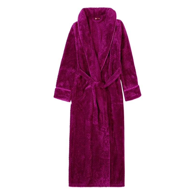 Autumn and Winter bathrobe women's thickened lengthened nightgown men's flannel pajamas warm Beibei velvet bathrobe home wear wholesale