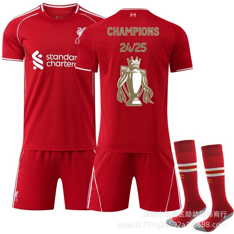 Picture of 2425 Club No. 11 Salah Gold Trophy Pattern New and Old Liverpool Winning Commemorative Edition Jersey suit
