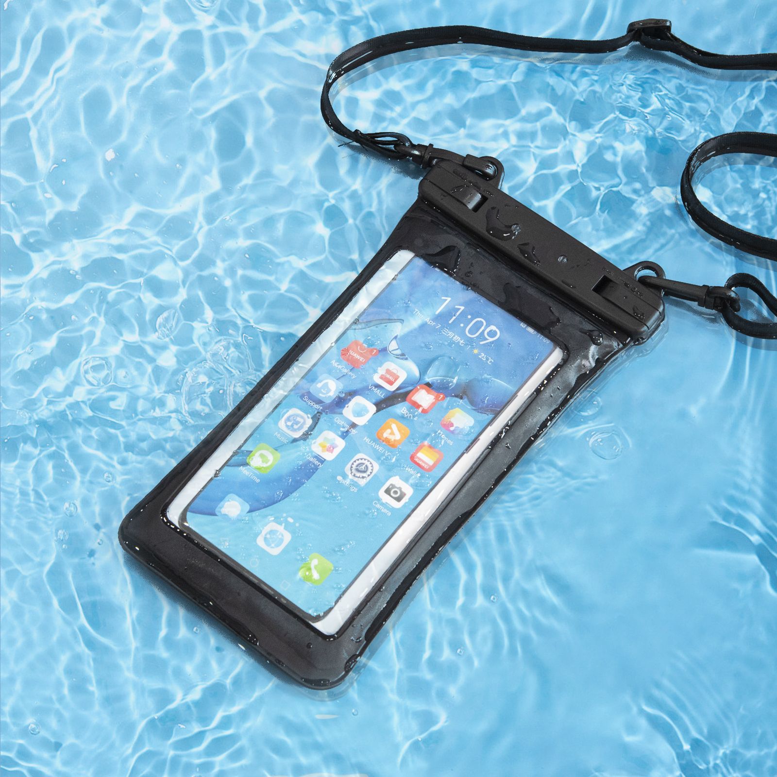 Universal drifting diving bag swimming takeaway touch screen mobile phone case pvc transparent mobile phone waterproof outer bag