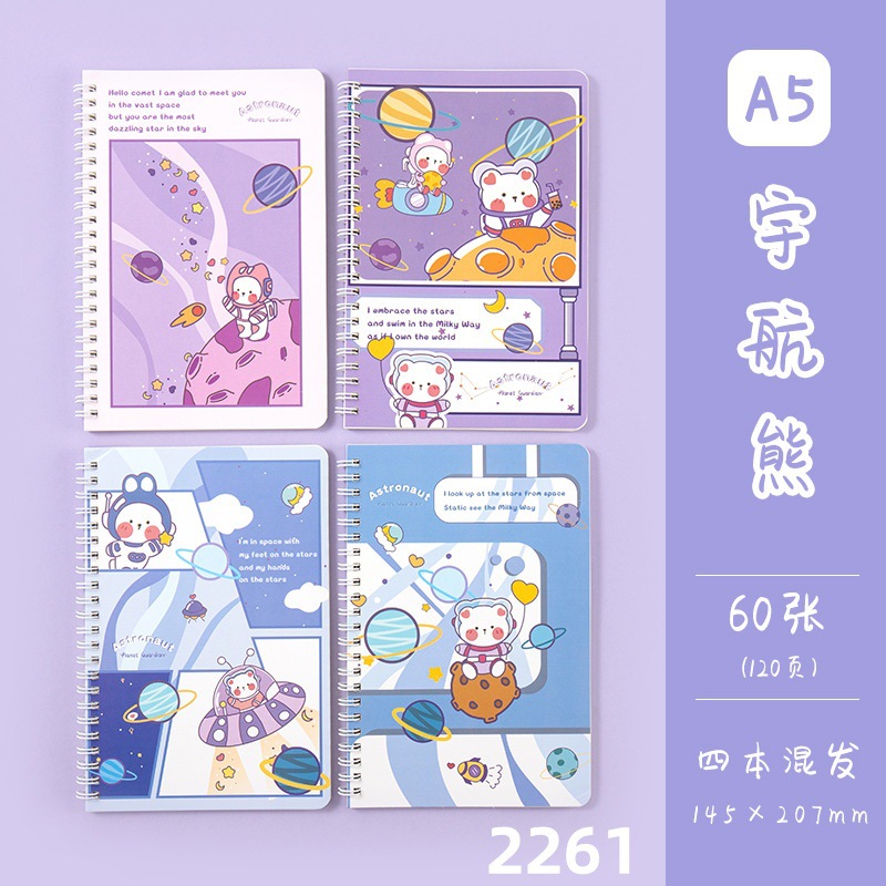 Picture of Cute high-value small fresh flower coil notebook notebook horizontal line inner page student notepad wholesale
