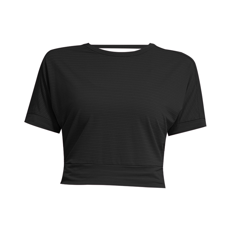 Picture of European and American Summer Fitness Clothes Loose Breathable Sports T-shirt Women's Running Yoga Top Jacquard Short-sleeved New