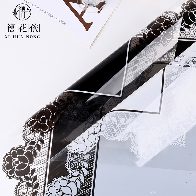 Xi Hua Nong Tanabata Valentine's Day small lace flower wrapping paper plastic opp waterproof flower shop floral materials wholesale
