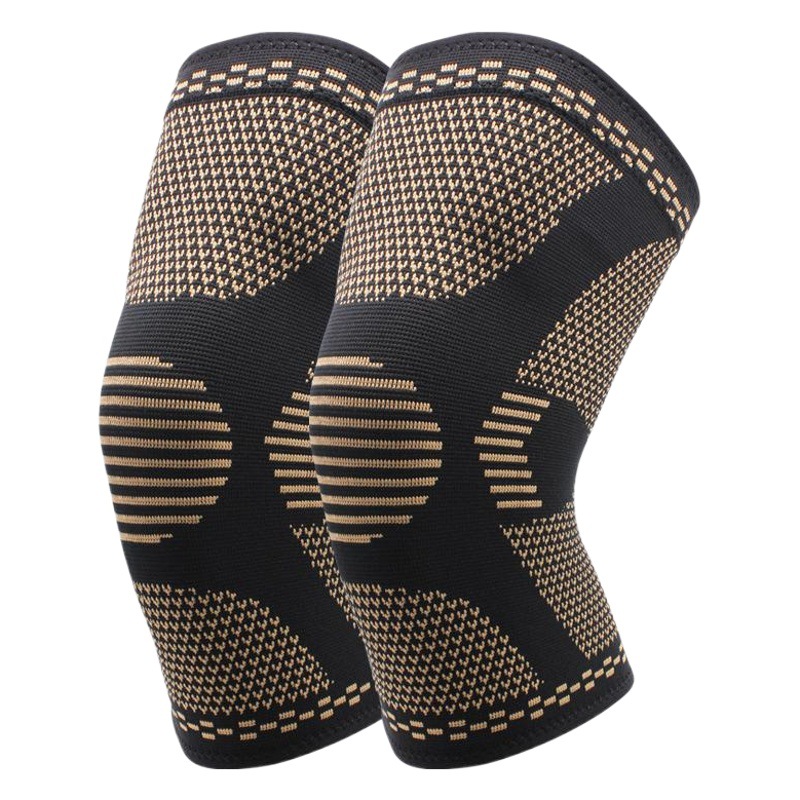 Copper knee pads elastic sports cycling basketball pads spot processing Copper nylon fiber functional knee pads