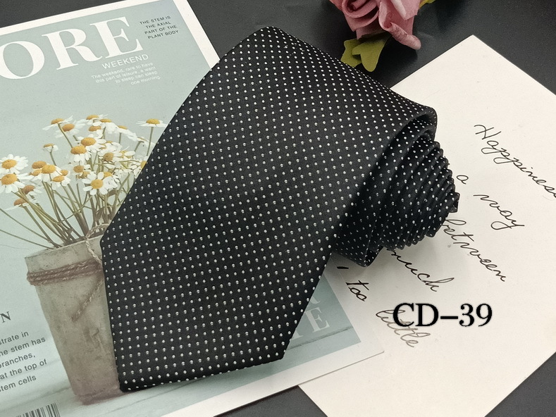 Picture of Manufacturer in stock men's business tie 8cm hand-punched professional formal wear interview striped tie men's Jacquard polyester silk
