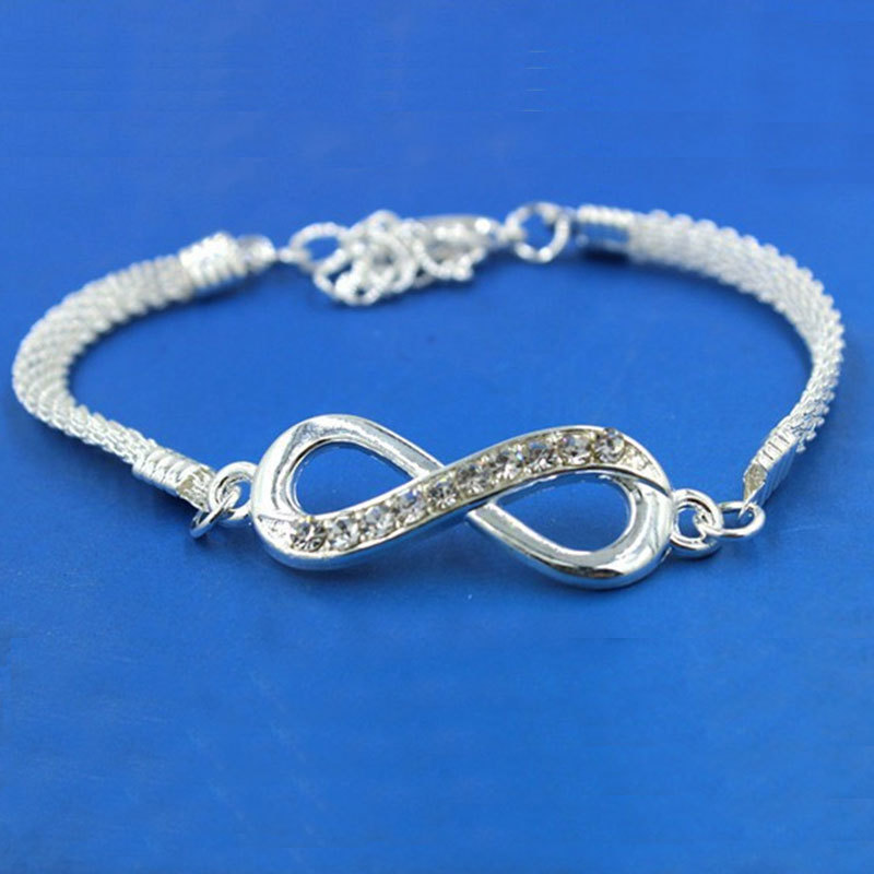 Picture of European and American Hot-selling Infinite Diamond Bracelet Personalized Simple Unisex Universal Internet Celebrity Star Fashion Hand Jewelry
