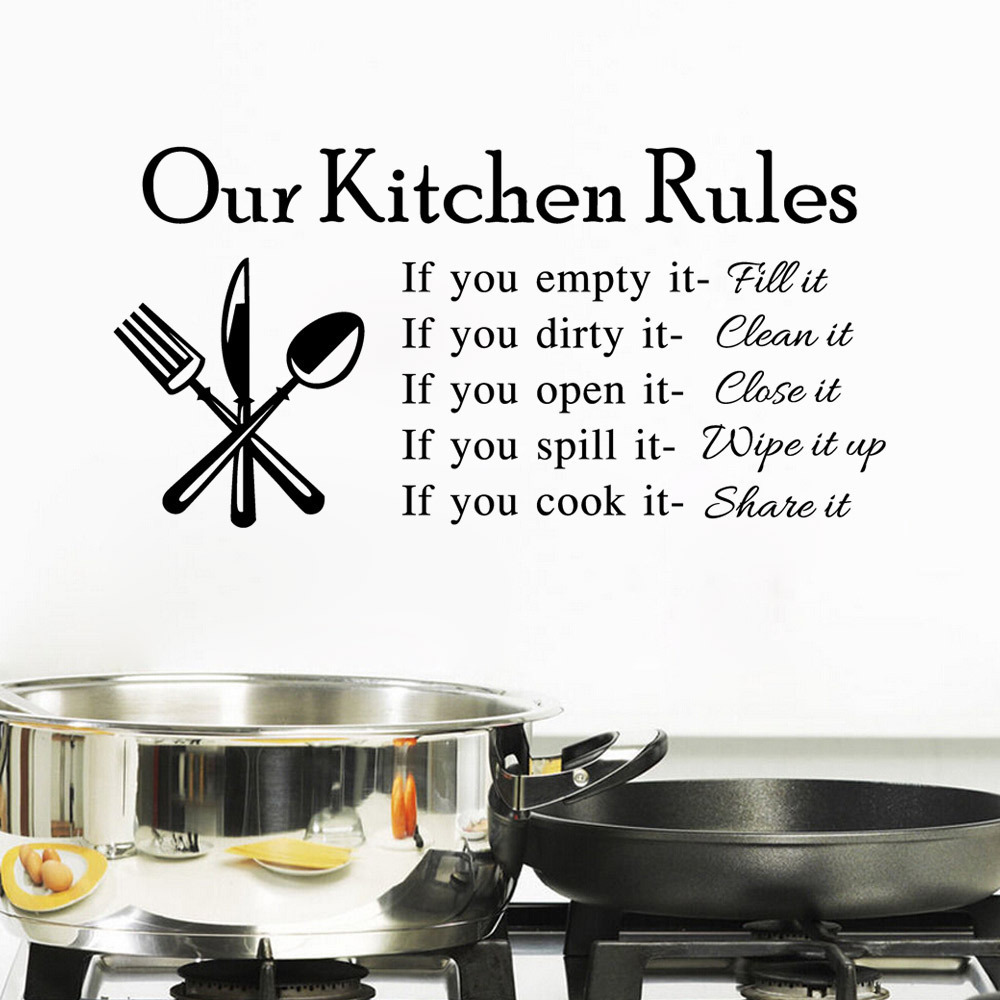 Zy8203 English Kitchen Ru Kitchen Wall Sticker Pvc Removable Sticker Creative DIY Wall Sticker