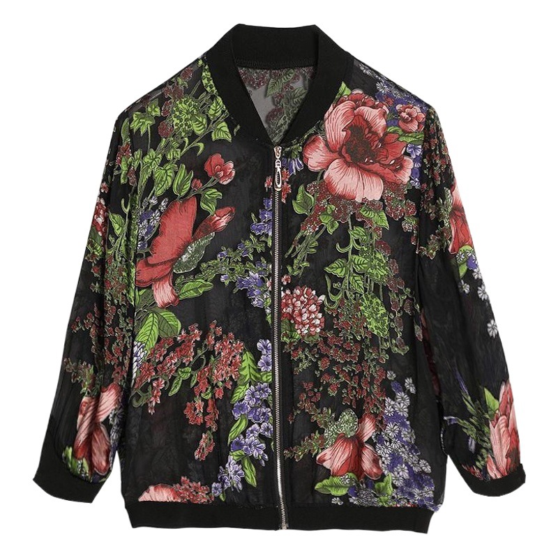 Picture of Cross-border Southeast Asia New Small Coat Women's Elegant Zipper Baseball Suit Top Large Size Loose Slim-fit Cardigan Jacket