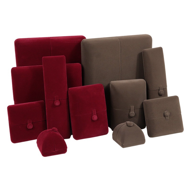 Flannel Double Open Jewelry Box Ring Necklace Jewelry Packaging Box Snap Buckle Bracelet Pendant suit Jewelry Box Earring Box