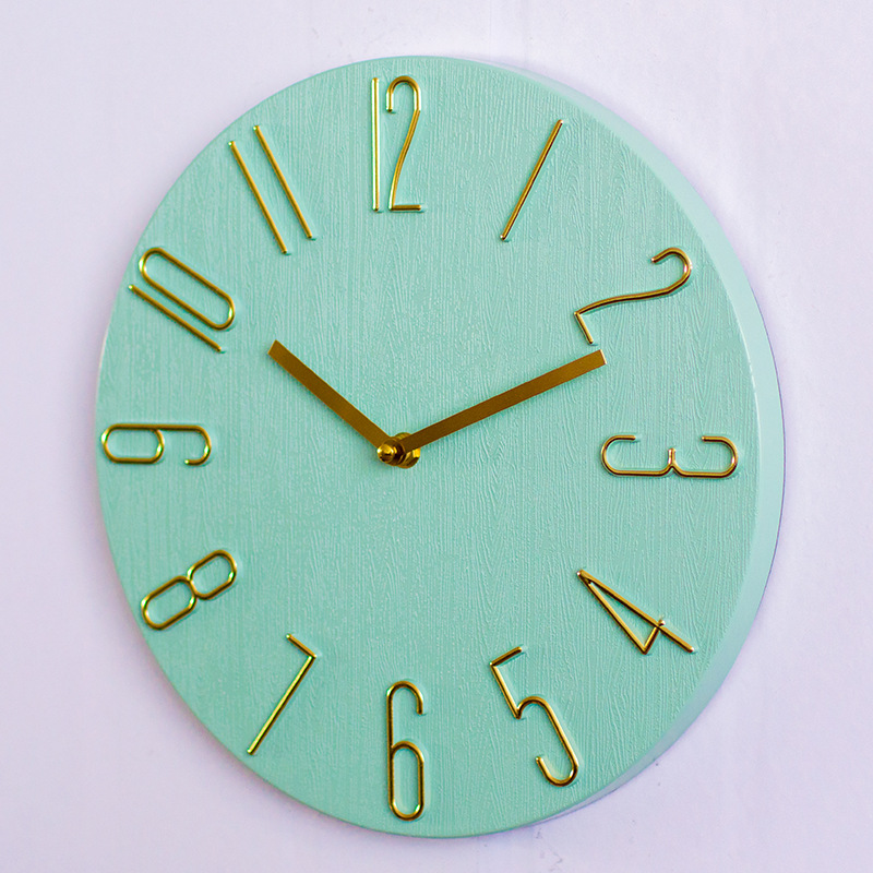 Picture of 30cm Clock Wall Clock Living Room Clock Wall Hanging Watch Quartz Clock Wall Hanging Creative Silent Wall Clock
