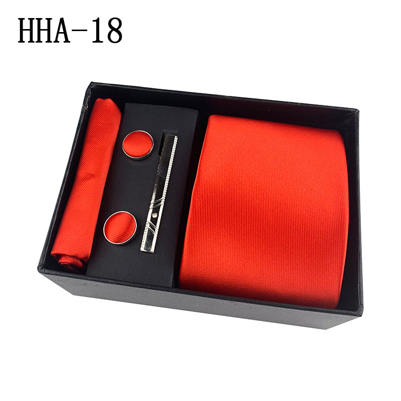 Picture of Factory Wholesale Men's Tie Business Dress Wedding Photo Suit Accessories Tie Cufflinks Square Tie Gift Box