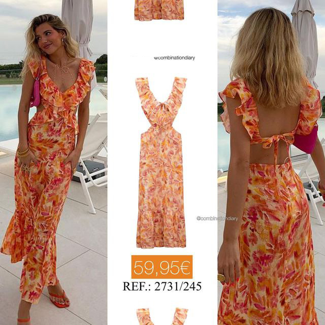European and American Women's Clothing 2023 New Summer Style Layered Decorative Midi Dress 2731245 Slimming Look European and American Style