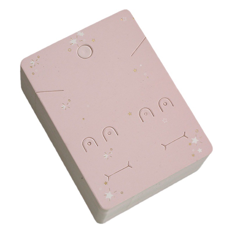 Necklace Earrings Ring Three-piece Jewelry Card Printing Bronzing Spot Display Cardboard Jewelry Packaging Card