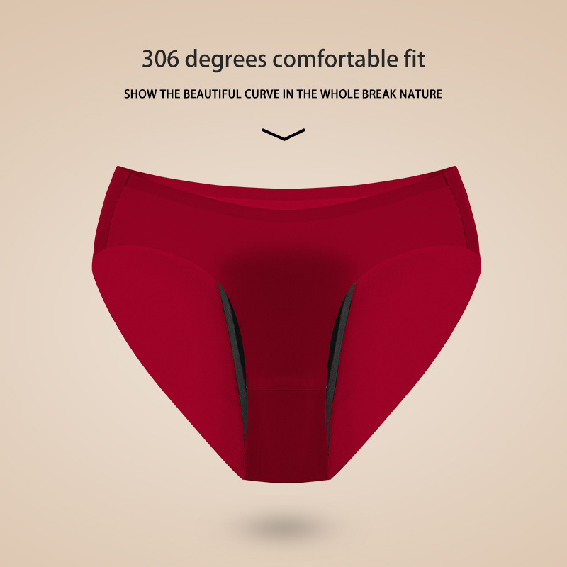 Cross-border foreign trade Ice Silk seamless four-layer physiological underwear postpartum leak-proof absorption aunt menstrual briefs women Wholesale
