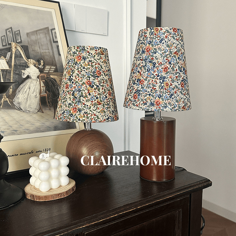 Vintage Antique Warm Romantic French Pastoral Style Bedroom Bedside Floral Table Lamp Internet Celebrity Ins Atmosphere Lamp