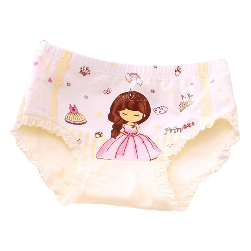Children's underwear girls' fine shuttle cotton boxer baby girls' underwear cartoon children's triangle underwear wholesale