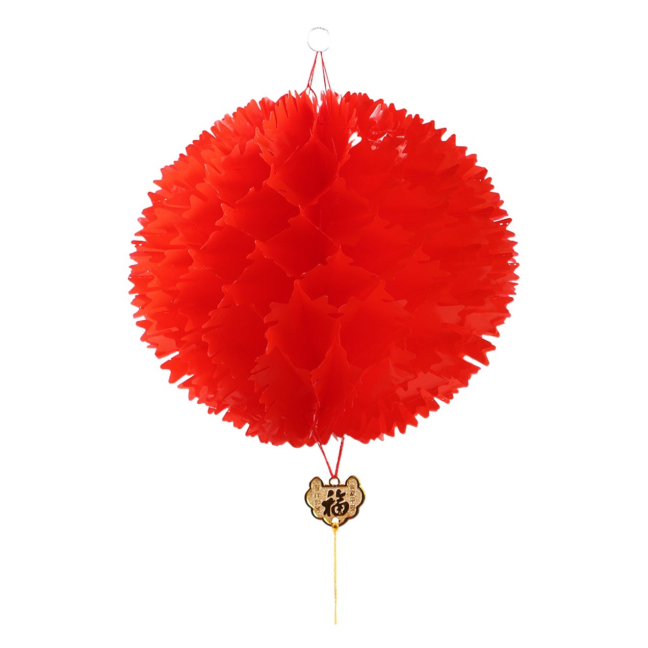 Color Thorn round rubber ball New Year's Day New Year small red paper lantern festival hanging ornaments Kindergarten wedding decoration wholesale