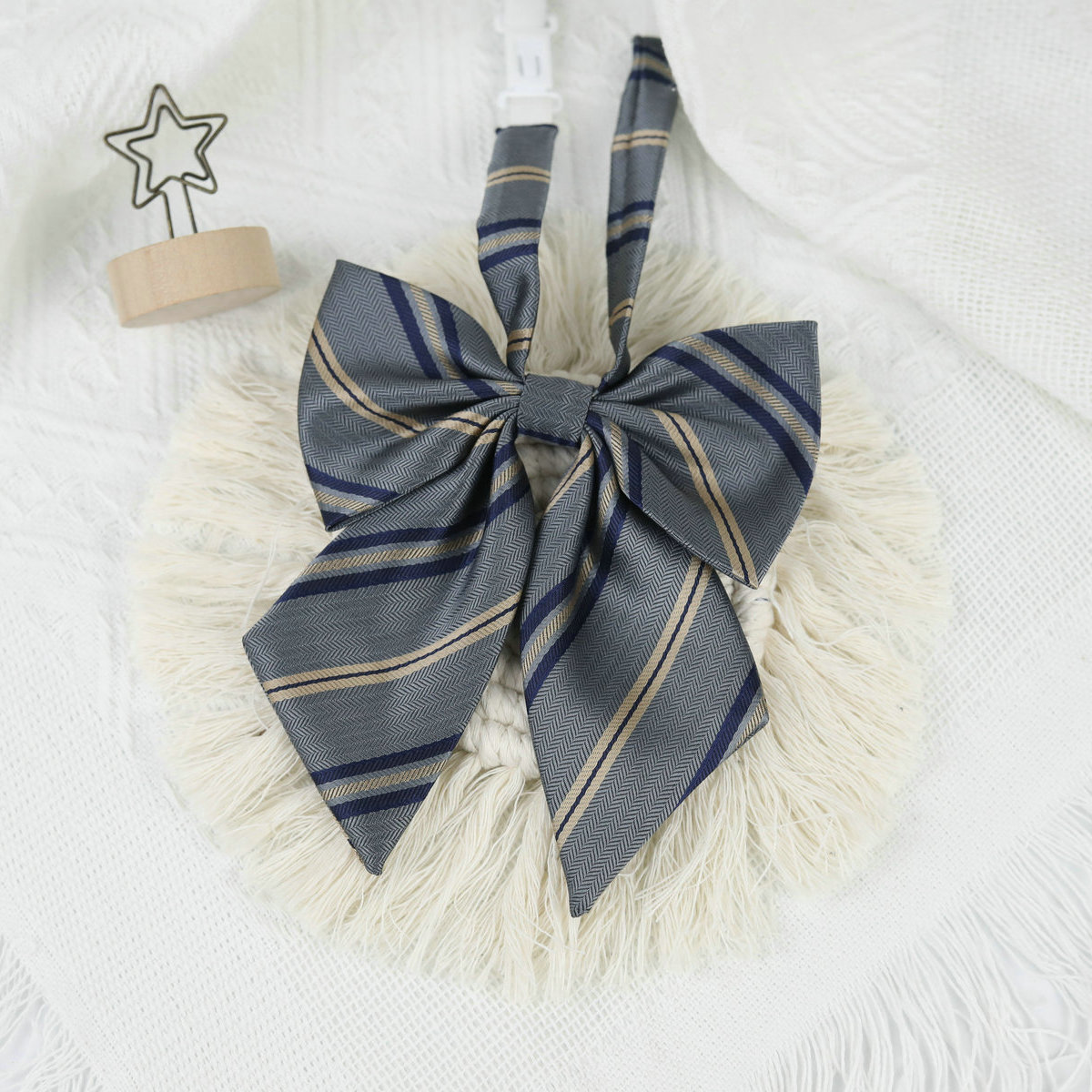 Picture of Jk Japanese Style Uniform Leather-band Free Tie Men's Bow Tie Women's All-match School Style Daily Striped Simple School Uniform