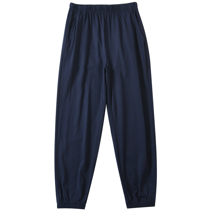 Picture of Children's Ice Silk School Pants navy blue Primary School Boys and Girls dark blue School Pants Summer Thin Sports Pants