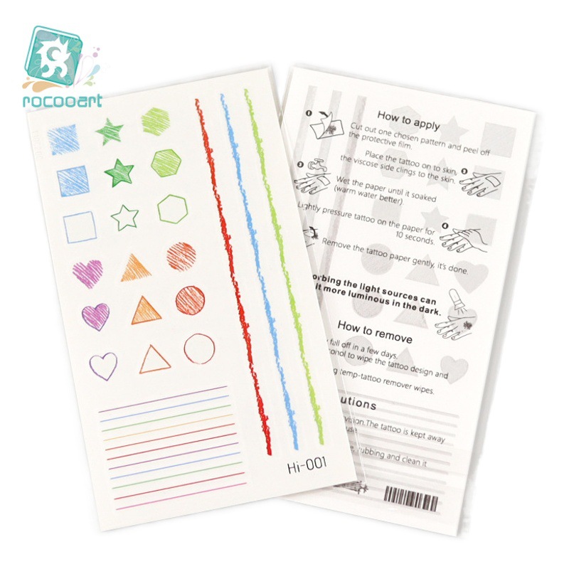 New cross-border blue luminous tattoo stickers Music Festival concert Carnival party face stickers rainbow tattoo stickers