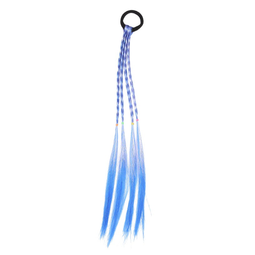 Cute Girl Colorfulful Wig Hair Rope Princess Twisted Elastic Hairband Ponytail Headdress Fashionable Kidsren's Hair Accessories
