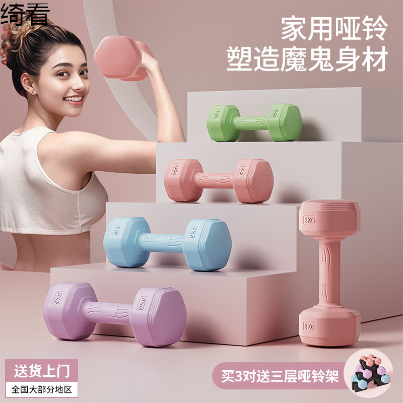 Dumbbell Women's Fitness Equipment Home Slim Belly Barbell Kettlebell Kidsren Teenagers Girls Small Dumbbells Pair