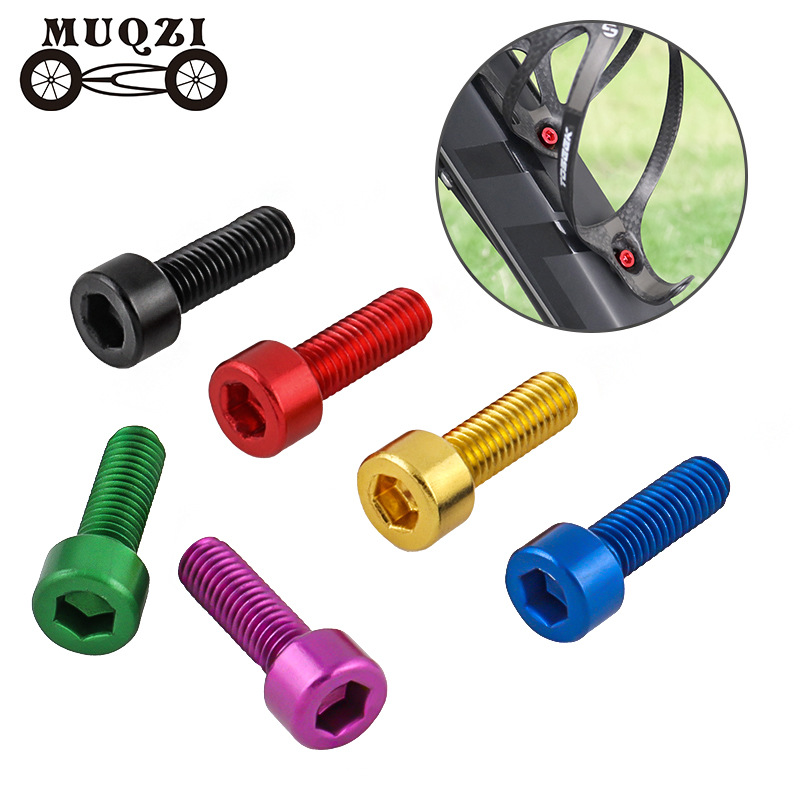 Picture of MUQZI bicycle water bottle holder screw mountain dead fly Road folding car water bottle M5 * 15MM aluminum alloy