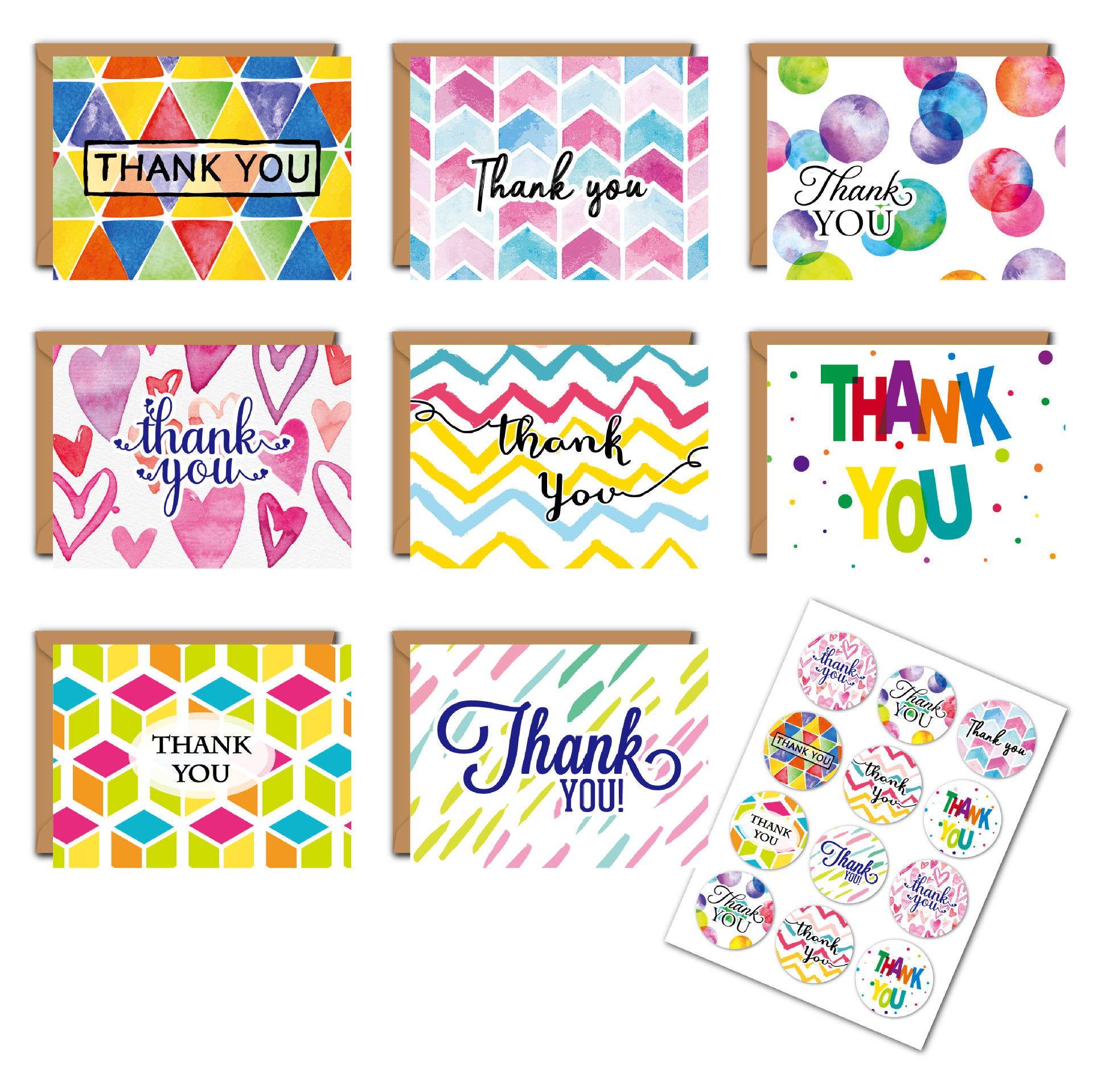 Picture of Cross-Border Amazon Thank You Cards Baked Flowers Simple European Style 8 Sets of Thank You Cards