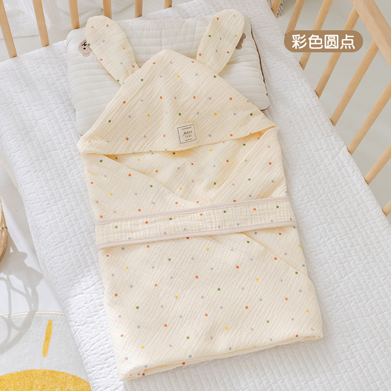 Picture of Baby hugging quilt big rabbit ears newborn bag swaddling baby delivery room small quilt available in four seasons