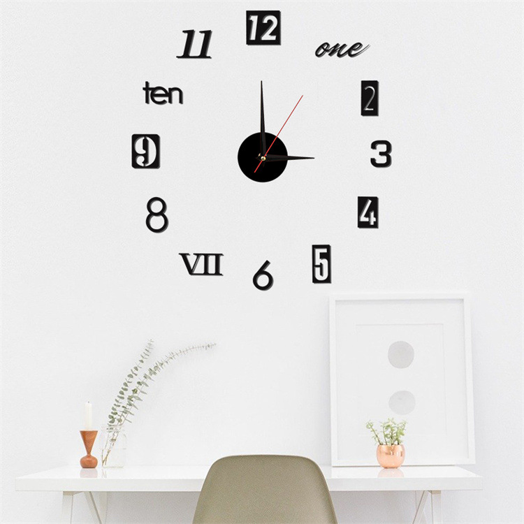 Creative Nordic silent acrylic wall clock living room bedroom DIY art clock personality wall stickers clock wholesale
